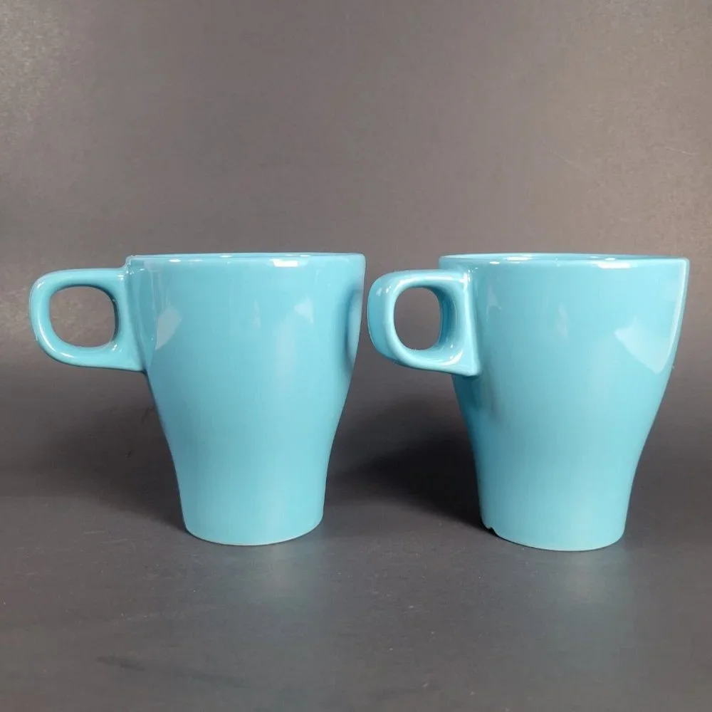 2 IKEA Fargrik Mug Turquoise Blue Green Coffee Tea Mug #21533